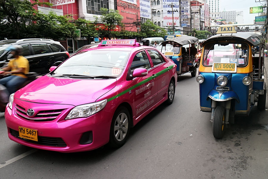 Taxi and tuk-tuk in Bangkok
