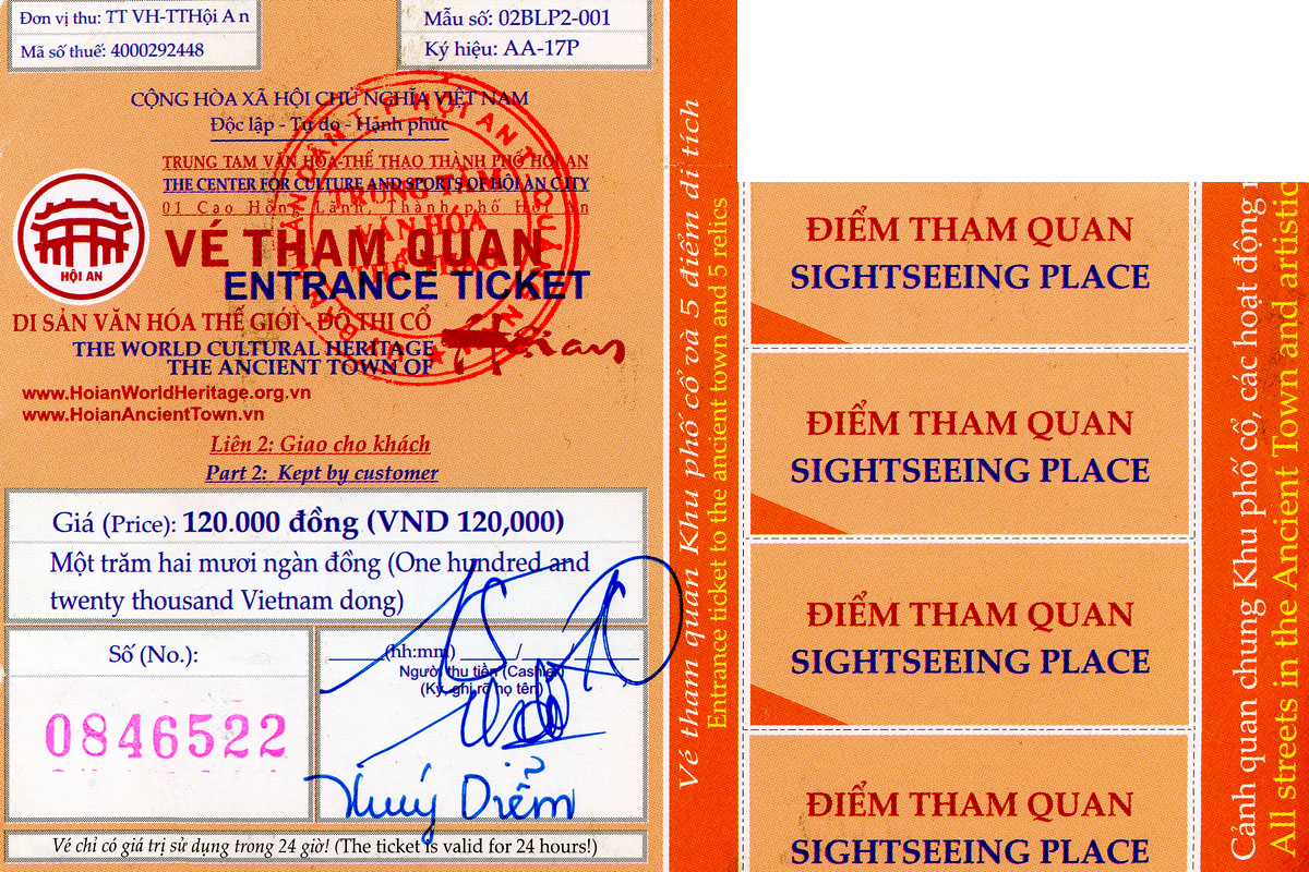 Hoi An old town entrance ticket