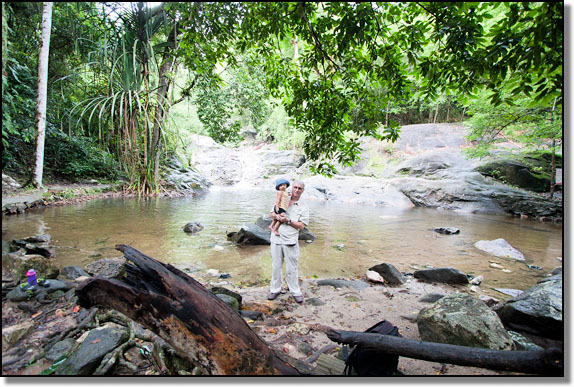 Exploring waterfalls near Hat Yai with my daughter