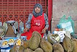 Durian vendor, Hat Yai - Click for larger image