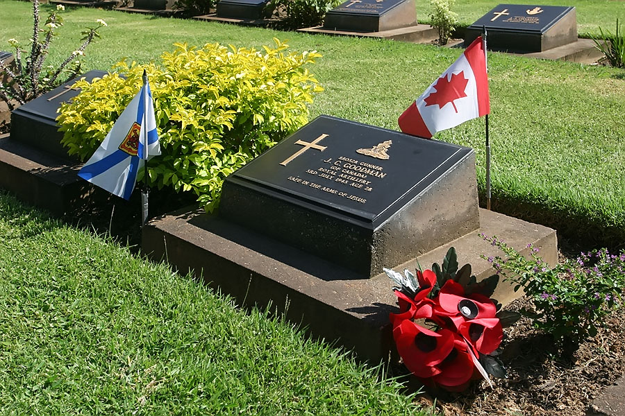 The grave of an allied soldier with Canadian and Scottish connections