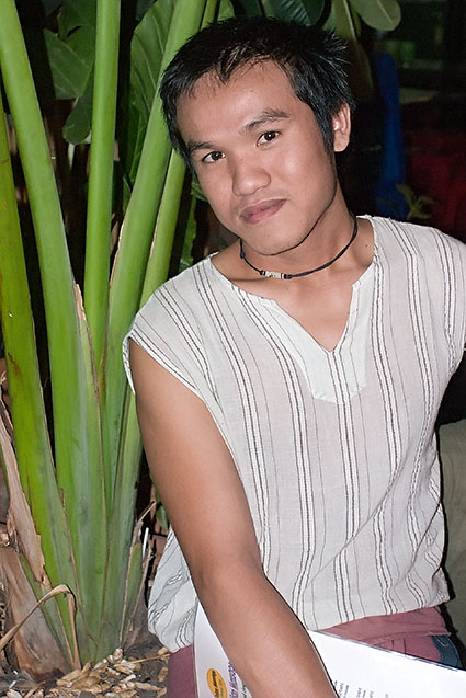 Bar boy working at a gay bar in Bangkok's Patpong area