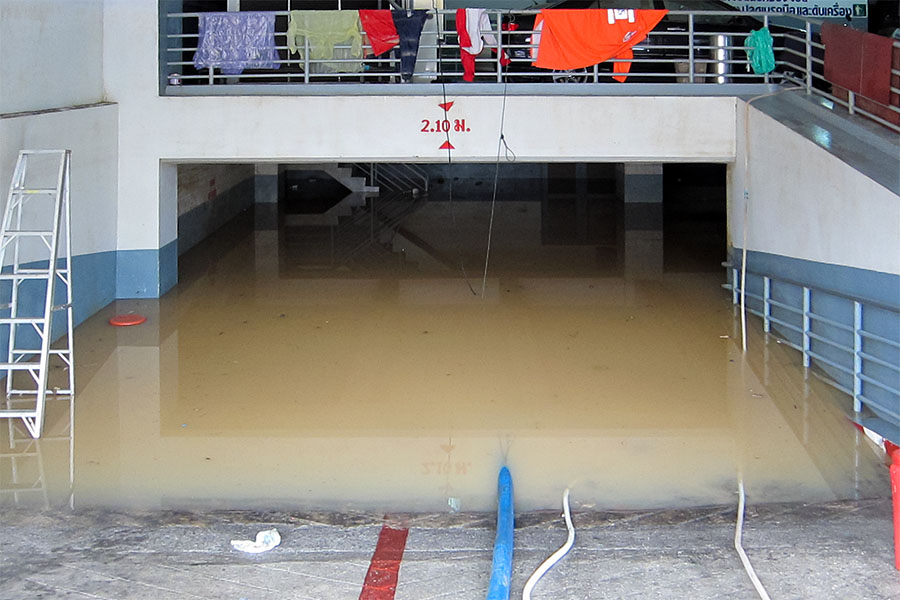 Flooded underground carpark