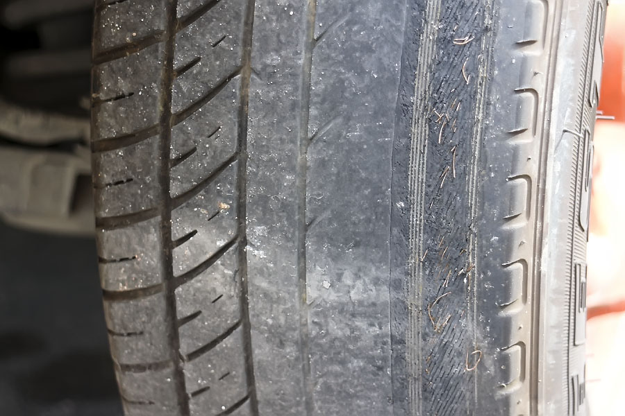 Bald tyre