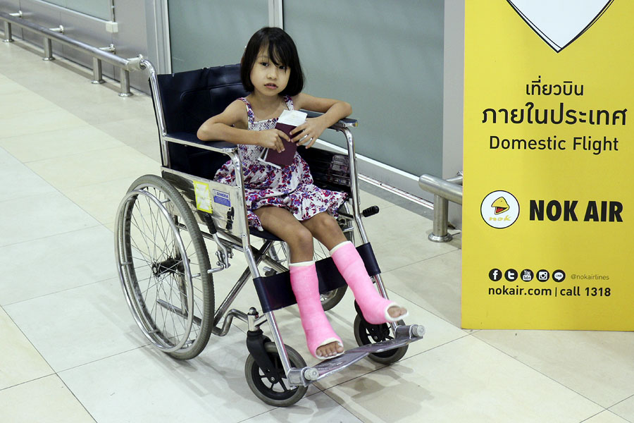 My daughter at Bangkok airport