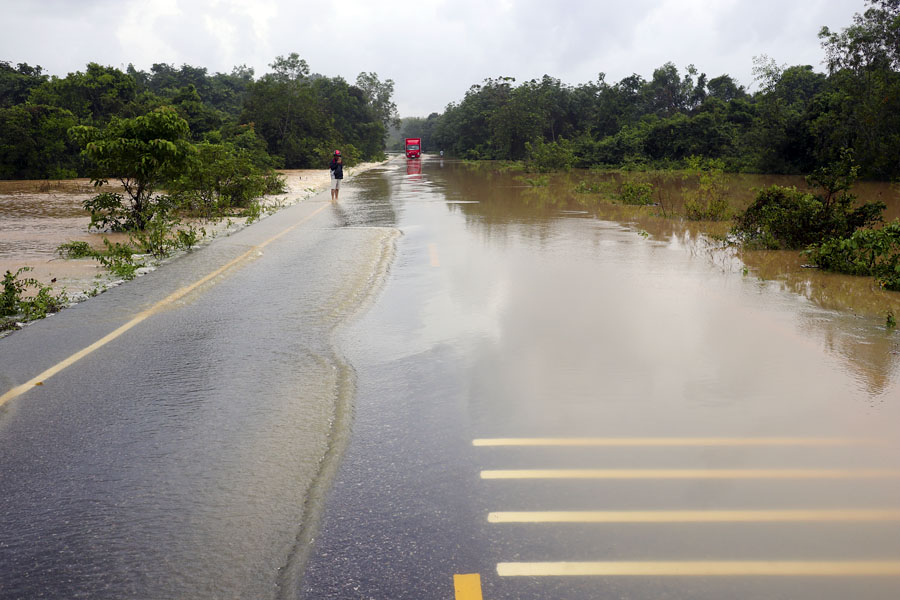 Flooded road