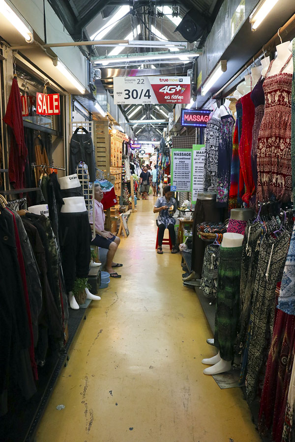 Part of the rabbit warren of small lanes inside Jatujak market
