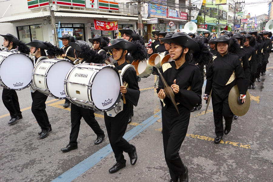 The school marching band