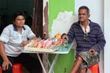 Drinking tea at a Thai fresh market - Click for larger image